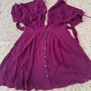 Purple Button-Down Dress